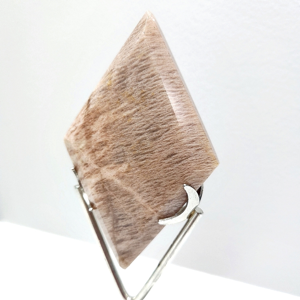 RARE pink amazonite diamond carving with silver stand - crystals gemstone rock - Picture 3 of 12